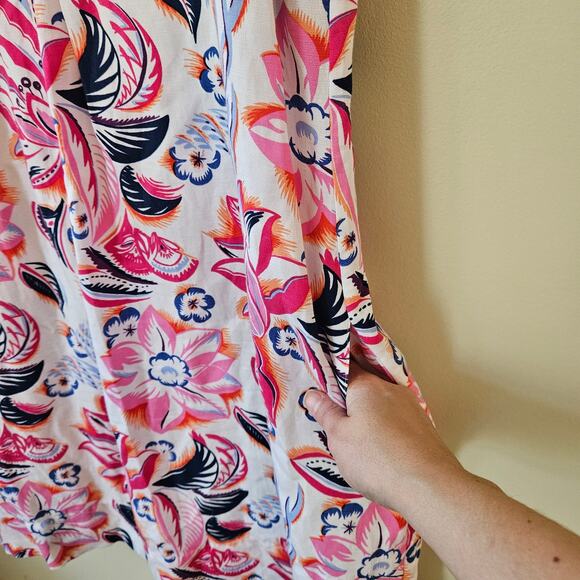 Tommy Bahama Linen-Blend Shift Dress, Size Medium Tropical Floral - Picture 3 of 7